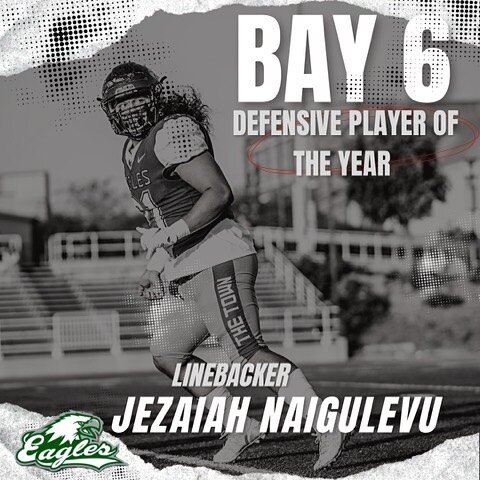 The highest honor any player can receive on the defensive side of the ball in the Bay-6! 
Congratulations @viti.yaya! DPOY!! 
2 CLAPS READY READY
#LaneyBuilt🦅